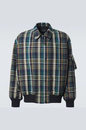 Comme des Garçons Comme des Garçons Homme Chaqueta de algodón y lino a cuadros