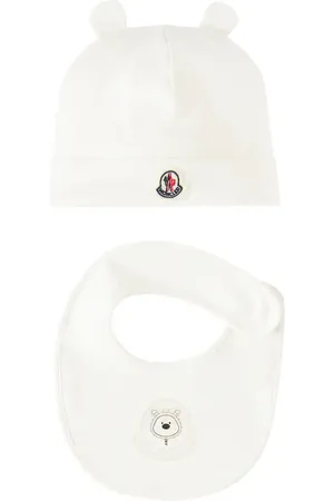Moncler Bebé - set de gorro y babero de algodón