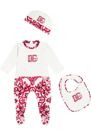 Dolce & Gabbana Bebé - set de mono, babero y gorro de algodón