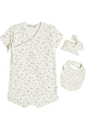 BONPOINT Bebé - set Cado de mono y babero de algodón