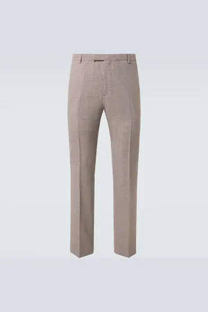 Gucci Pantalones rectos de lana con pata de gallo