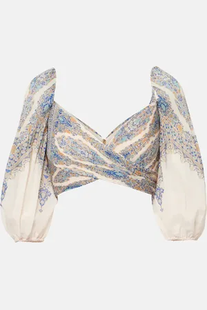 ZIMMERMANN Crop top con mangas abullonadas