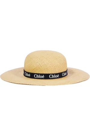 Chloé Chloé Kids Sombrero de rafia con logo