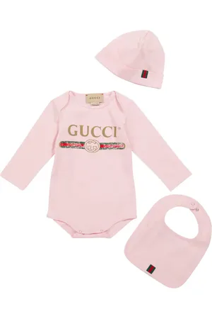Gucci Bebé - set de body, gorro y babero de algodón