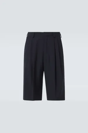 DRIES VAN NOTEN Shorts de lana de tiro alto