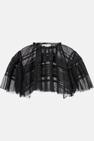 XU ZHI Crop top de malla con encaje