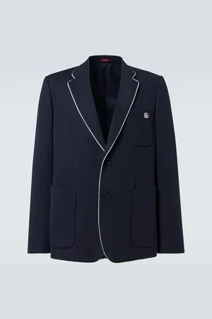 Gucci Blazer de jersey de algodón con GG