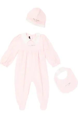 Balmain Bebé - set de body, babero y gorro de algodón