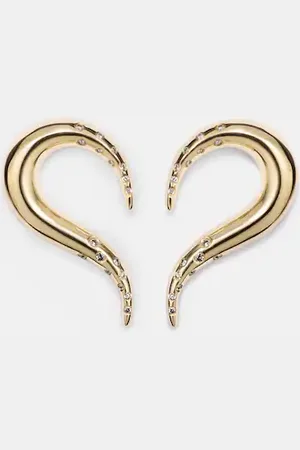 Mateo Pendientes Swoosh de oro de 14 ct con diamantes