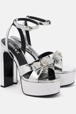 VERSACE Sandalias Gianni Ribbon 140 de piel metalizada