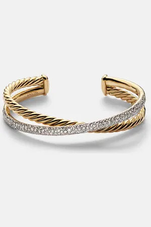 David Yurman Pulsera DY Crossover® de oro de 18 ct con diamantes