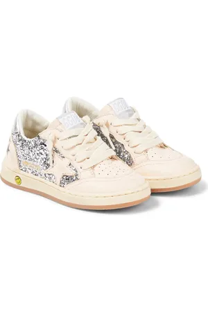 Golden Goose Zapatillas Ball Star Junior de piel con glitter