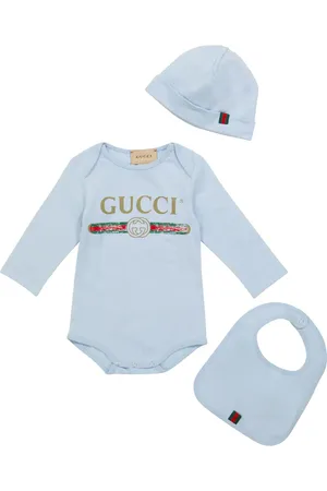 Gucci Bebé - set de body, gorro y babero de algodón