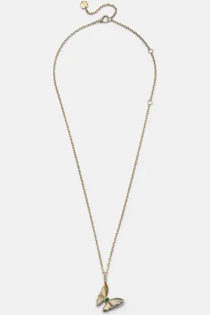 Shay Collar con colgante Butterfly de oro de 18 ct con esmeraldas y diamantes