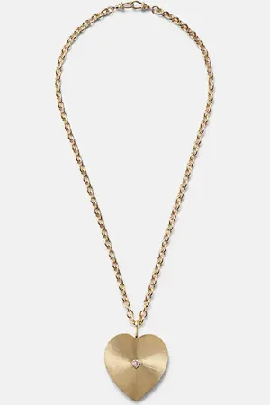 Marie Lichtenberg Collar con colgante Heart Jumbo de oro de 18 ct con diamante