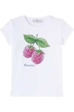 MONNALISA Camiseta de mezcla de algodón adornada