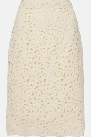 Moncler Falda tubo de jersey de algodón floral