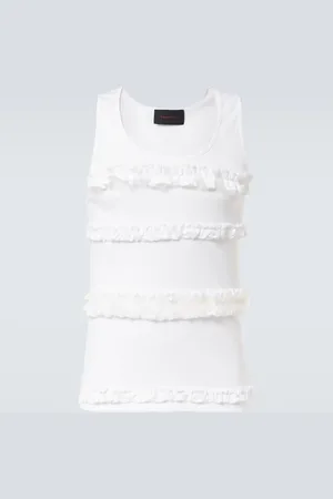 Simone Rocha Tank top de algodón con volantes
