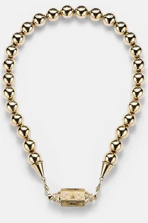 Marie Lichtenberg Collar con medallón No Risk No Glory de oro de 18 ct con diamantes