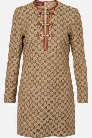 Gucci Vestido corto de lona GG con Horsebit
