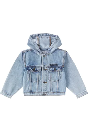 Moschino Chaqueta en denim con capucha y logo