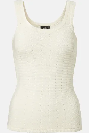 Etro Tank top de pointelle de mezcla de seda