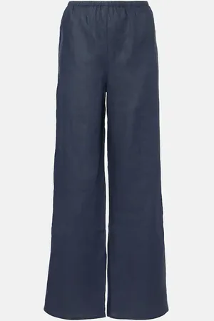ASCENO Pantalones anchos Austin de lino