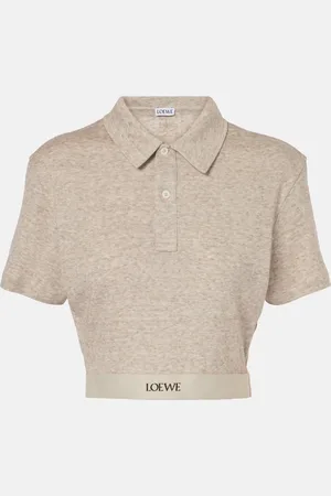 Loewe Crop top de algodón y lana con logo