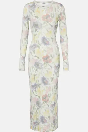 Loewe Vestido midi de algodón y seda floral