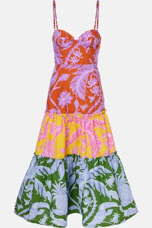 Farm Rio Vestido midi Tropical Swing Mix