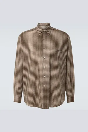 Auralee Camisa Airy de algodón a cuadros vichy