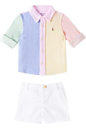 Ralph Lauren Bebé - camisa y shorts de algodón colorblock