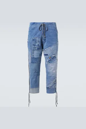 GREG LAUREN Jeans rectos de patchwork