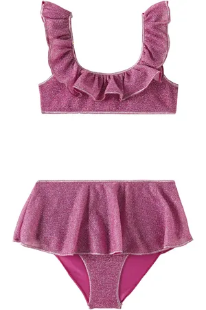 Oseree Oséree Kids Bikini Lumière de lamé con volantes