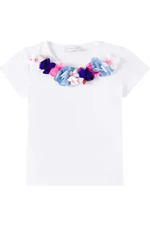 MONNALISA Camiseta en mezcla de algodón floral
