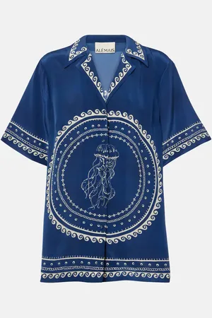 ALÉMAIS Alémais Camisa Oceane de seda estampada