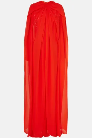 Givenchy Vestido de fiesta de seda con capa adornado
