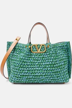 VALENTINO GARAVANI Tote VLogo Medium de efecto rafia