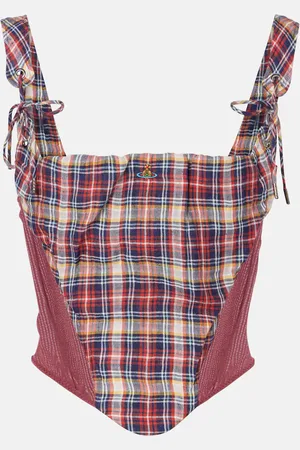 Vivienne Westwood Corsé Puppy de lino y algodón con tartán