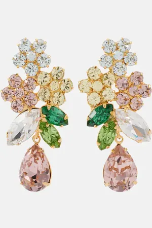 Jennifer Behr Pendientes Bouquet con cristales