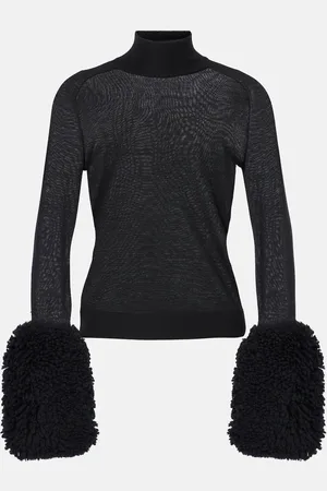 Alaïa Alaïa Top de lana con pelo sintético