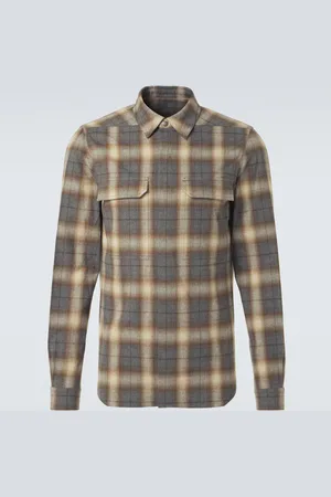 Rick Owens Camisa de algodón a cuadros