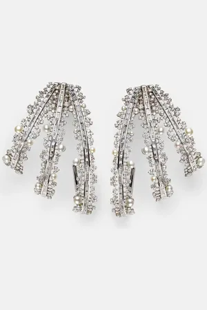 Ananya Pendientes de aro Scatter de oro blanco de 18 ct con perlas