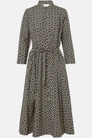 Tory Burch Vestido camisero de popelín de algodón estampado
