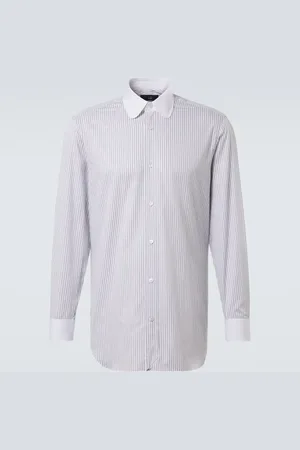 Dunhill Camisa de sarga de algodón a rayas