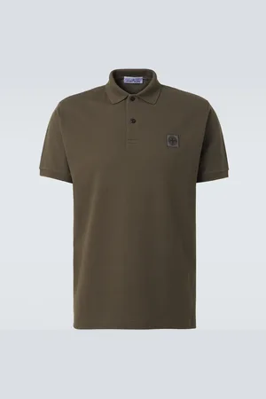 Stone Island Polo de piqué de algodón