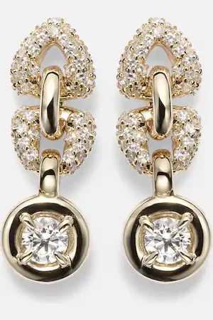 STONE AND STRAND Pendientes Rossellini de oro de 14 ct con diamantes