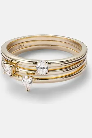 STONE AND STRAND Anillo de oro de 14 ct con diamantes