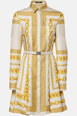VERSACE Vestido camisero Treasure de sarga de seda