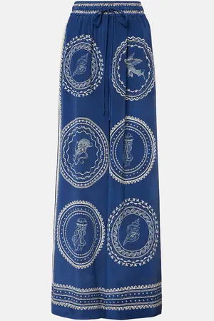 ALÉMAIS Alémais Pantalones anchos Oceane de seda